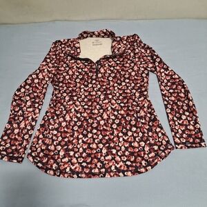 T by Talbots 1/4 zip jacket featuring 50UPF floral fabric in a womens small.